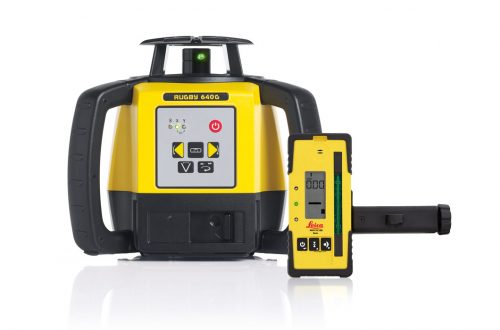Imagen Nivel láser Leica Rugby 640G con haz verde y receptor RE 120 Basic
